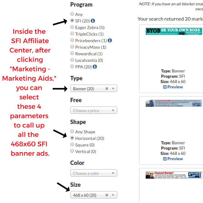 How To Find SFI Banner Ads To Post On A Free Banner Advertising Exchange